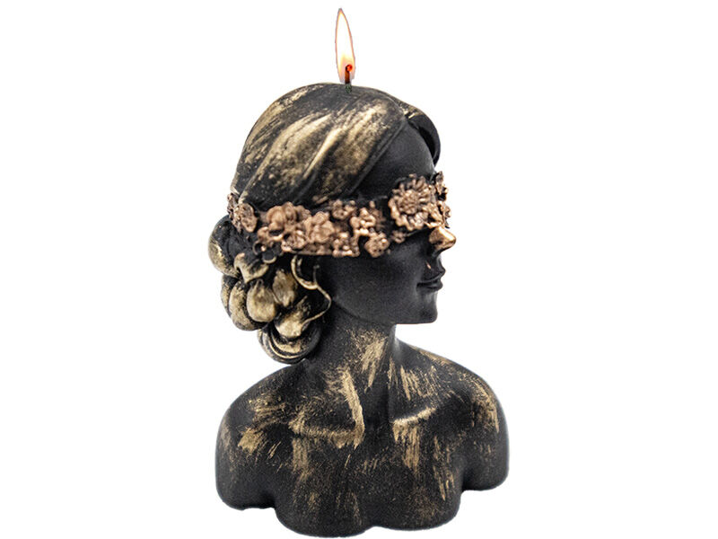 Dantelli Gözleri Bağlı Kadın Silikon Mum Kalıbı M-154 - 10