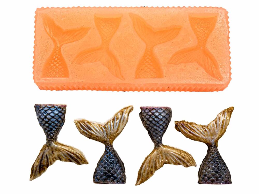 Deniz Kızı Kuyruğu 4'lü Silikon Mum Kalıbı M-323 - 1