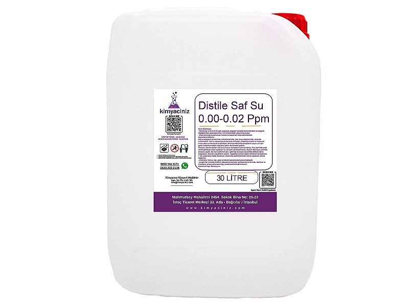 Distile Saf Su 0.00-0.02 Ppm 30 LT - Kimyacınız