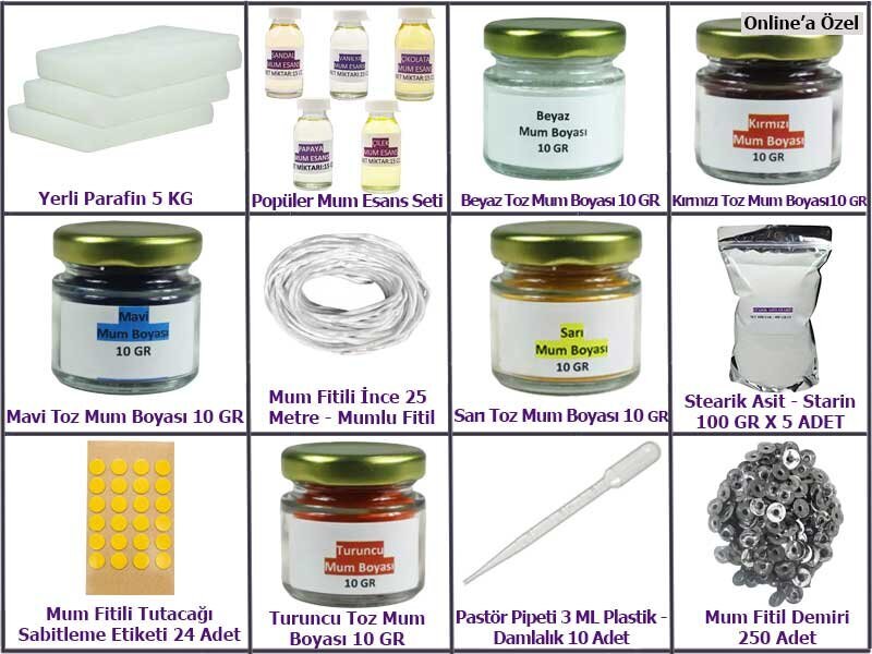Elite Paket Parafin Mum Yapım Seti - Kimyacınız