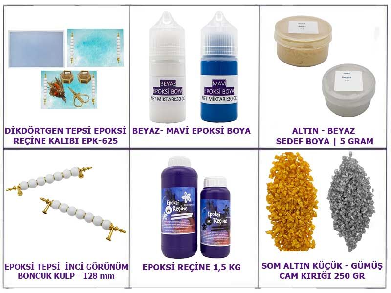 Epoksi Dikdörtgen Tepsi Yapım Seti - 1