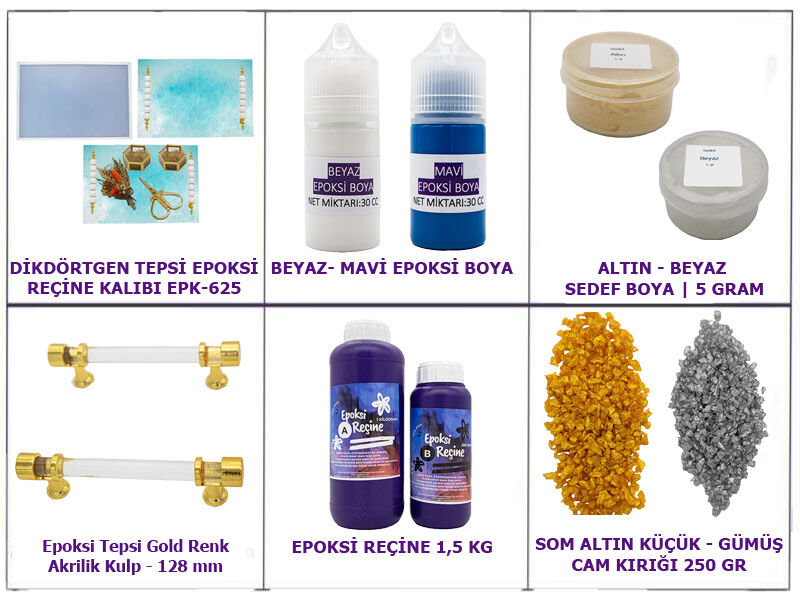 Epoksi Dikdörtgen Tepsi Yapım Seti - 1