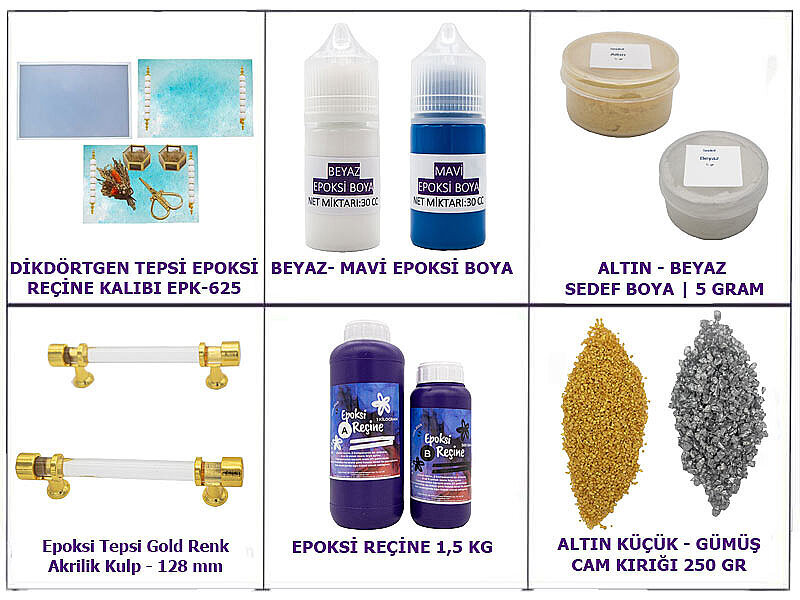 Epoksi Dikdörtgen Tepsi Yapım Seti - Kimyacınız