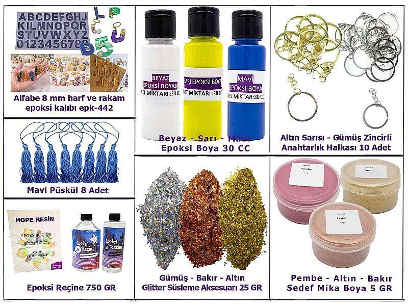 Epoksi Harf Anahtarlık Yapım Seti - Kimyacınız