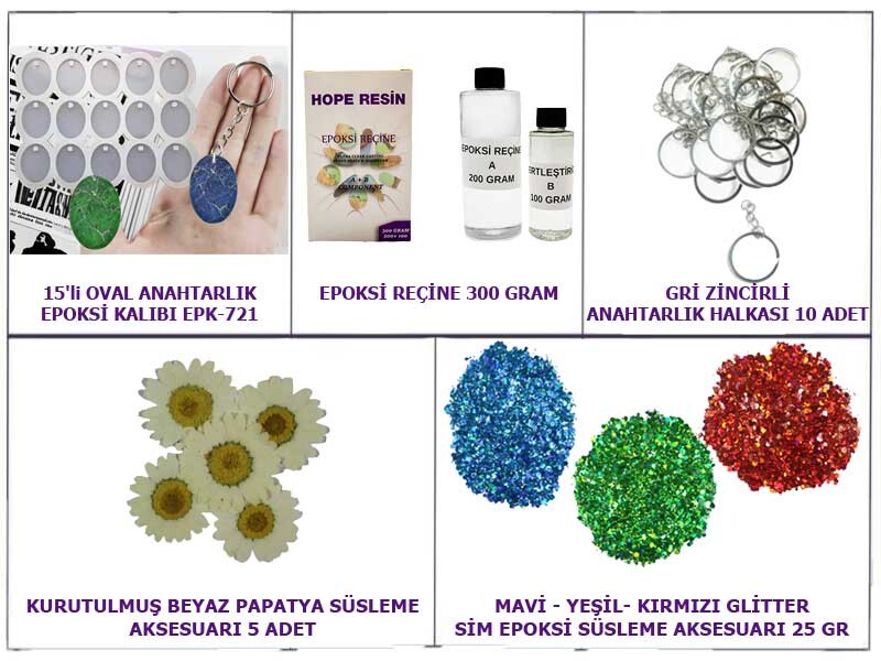 Epoksi Oval Anahtarlık Yapım Seti - Kimyacınız