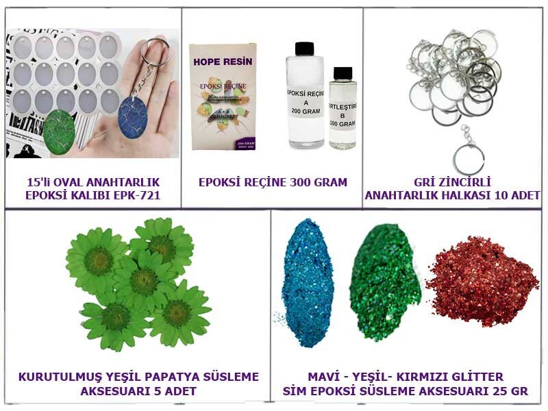 Epoksi Oval Anahtarlık Yapım Seti - Kimyacınız