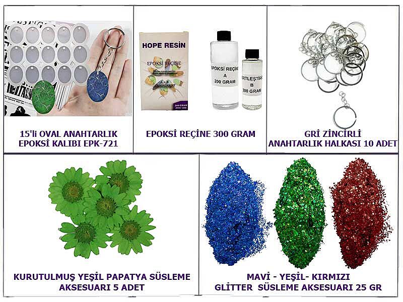 Epoksi Oval Anahtarlık Yapım Seti - 1