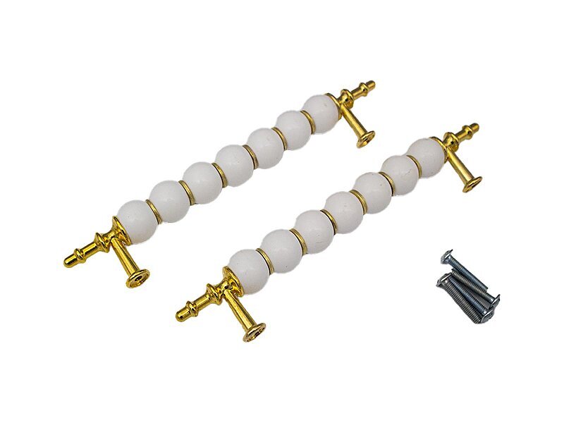 Epoksi Tepsi İnci Görünüm Boncuk Kulp - 128 mm - Kimyacınız