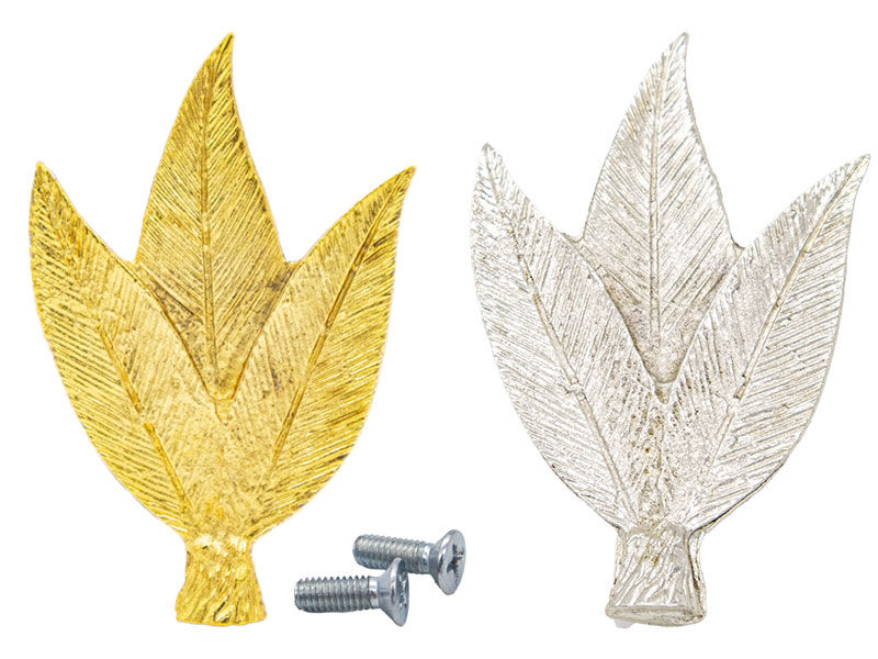 Epoksi Tepsi Yaprak Model Gold Gümüş Set Kulp - 2