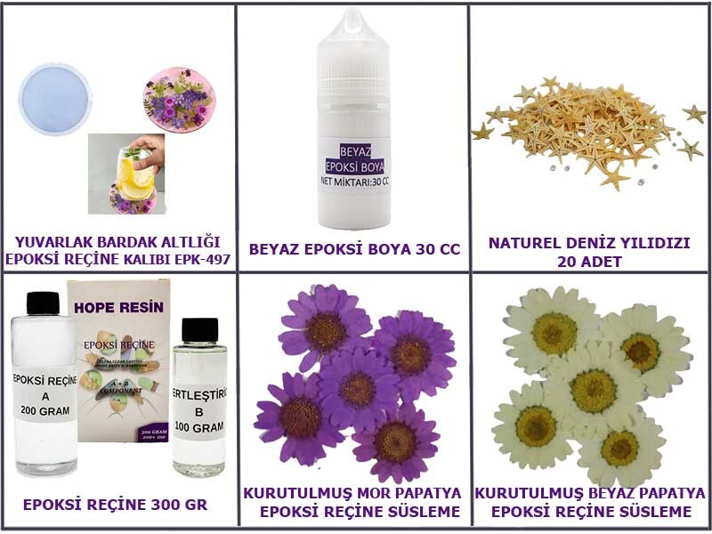 Epoksi Yuvarlak Bardak Altlığı Yapım Seti - Kimyacınız