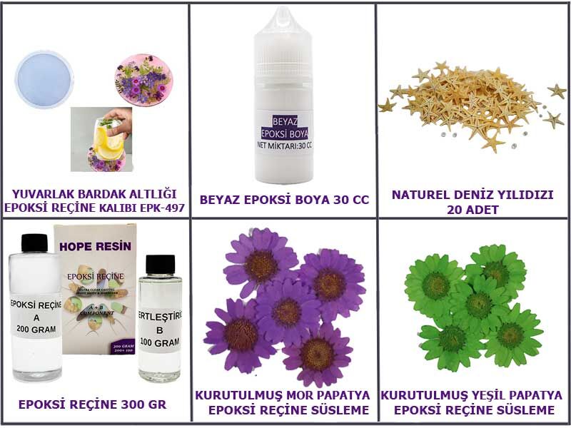 Epoksi Yuvarlak Bardak Altlığı Yapım Seti - 1
