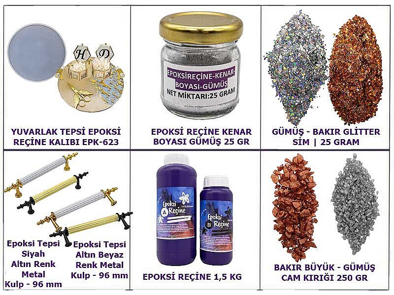 Epoksi Yuvarlak Tepsi Yapım Seti - Kimyacınız