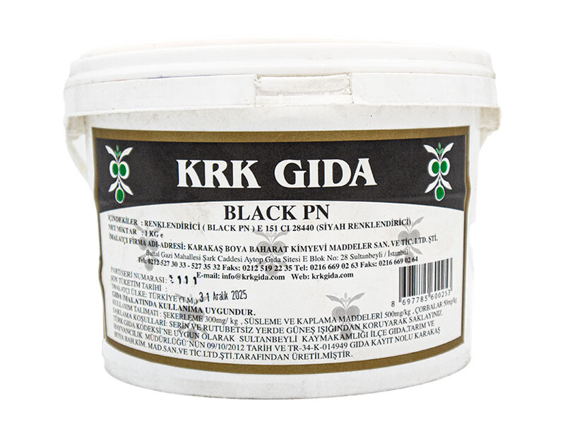 Food Black PN E151 Siyah Gıda Boyası 1 KG - KRK GIDA