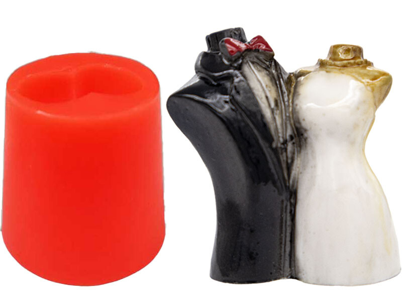 Gelin Damat Silikon Mum Kalıbı M-103 - 1