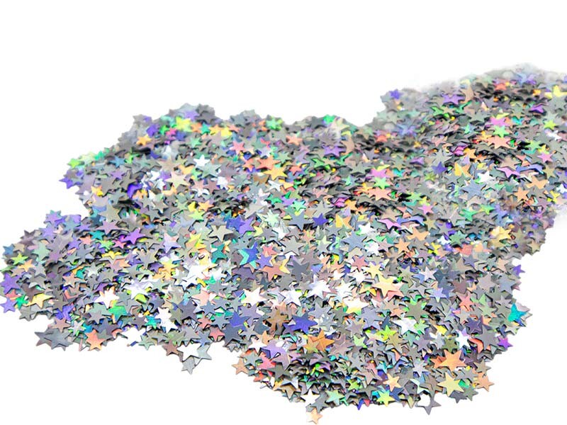 Gümüş Yıldız Holografik Glitter Süsleme Aksesuarı 25 GR - 2