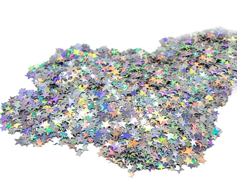 Gümüş Yıldız Holografik Glitter Süsleme Aksesuarı 25 GR - 2