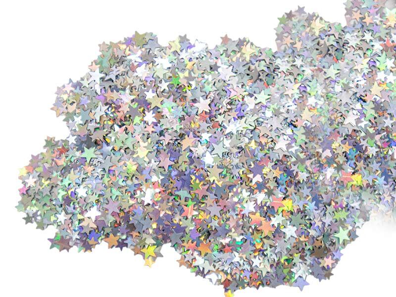 Gümüş Yıldız Holografik Glitter Süsleme Aksesuarı 25 GR - 1