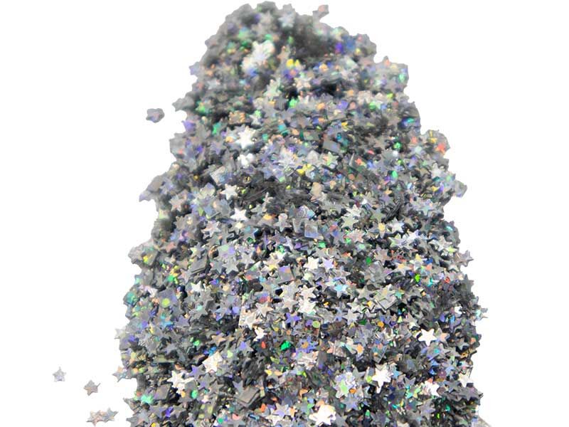 Gümüş Yıldız Holografik Glitter Süsleme Aksesuarı 25 GR - 1