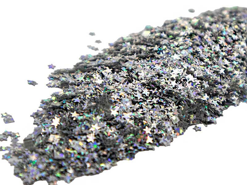 Gümüş Yıldız Holografik Glitter Süsleme Aksesuarı 25 GR - 2