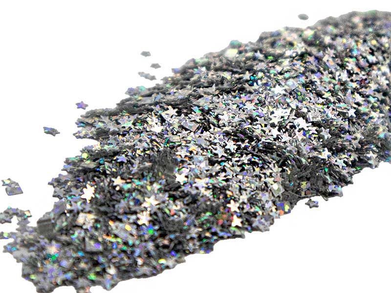 Gümüş Yıldız Holografik Glitter Süsleme Aksesuarı 25 GR - 2