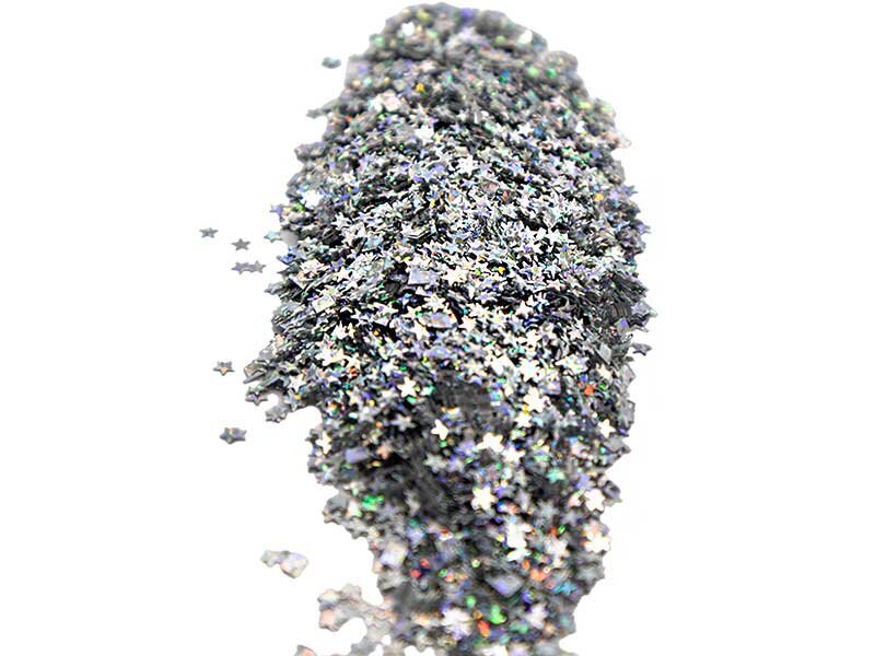 Gümüş Yıldız Holografik Glitter Süsleme Aksesuarı 25 GR - 3
