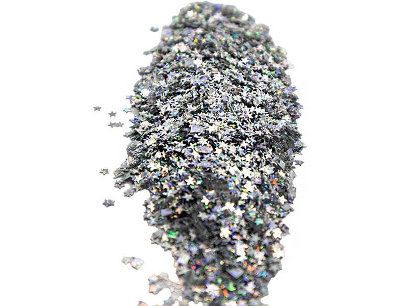 Gümüş Yıldız Holografik Glitter Süsleme Aksesuarı 25 GR - 3