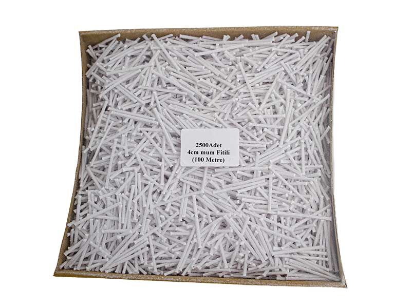 Hazır Mum Fitili Beyaz 4 Cm 2500 Adet / 100 Metre - 1