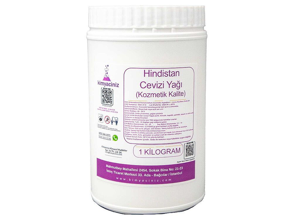 Hindistan Cevizi Yağı Kozmetik Kalite 1 KG - 1