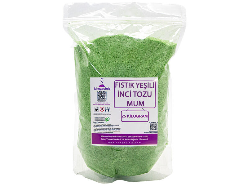 İnci Tozu Mum Fıstık Yeşili 25 KG - 1