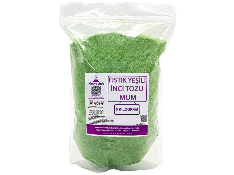 İnci Tozu Mum Fıstık Yeşili 5 KG - 1