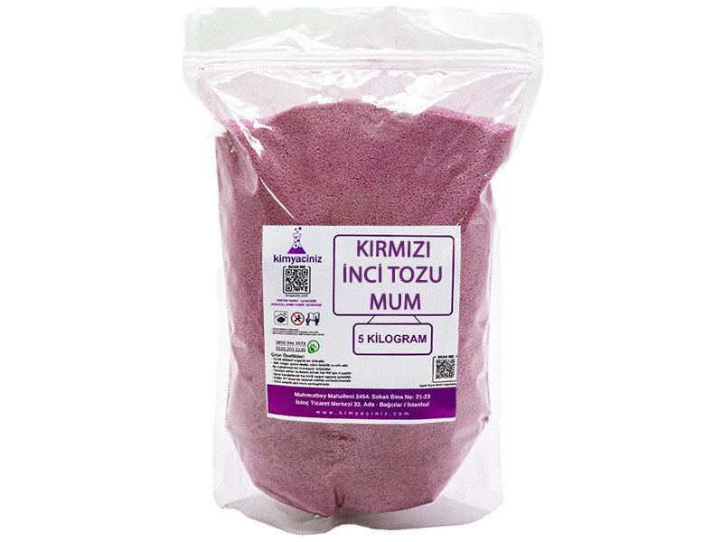 İnci Tozu Mum Kırmızı 5 KG - Kimyacınız