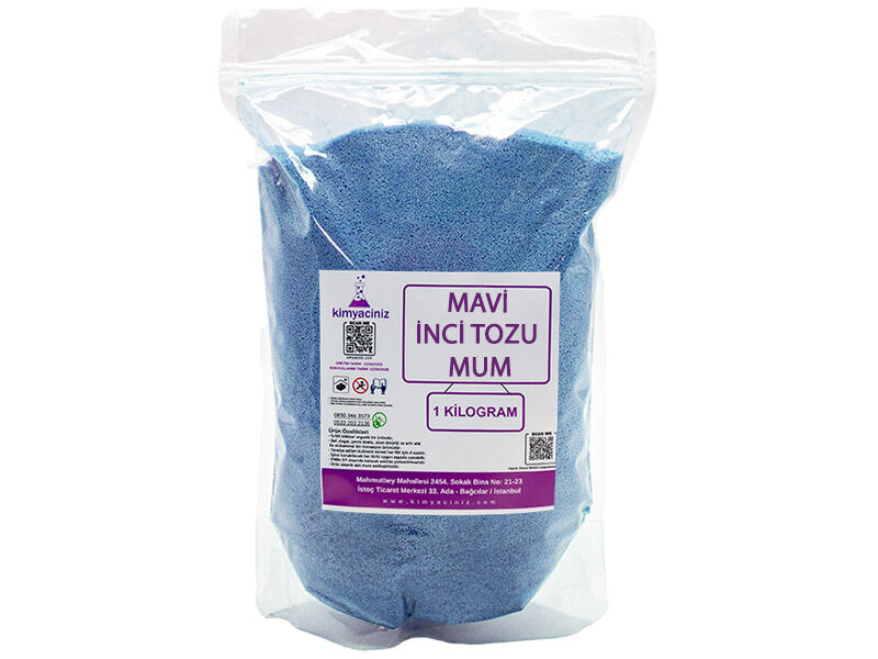 İnci Tozu Mum Mavi 1 KG - 1