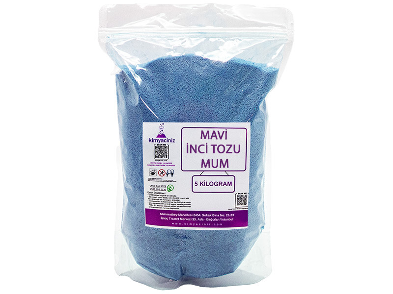 İnci Tozu Mum Mavi 5 KG - Kimyacınız