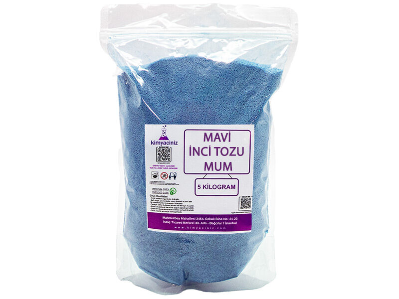 İnci Tozu Mum Mavi 5 KG - 1