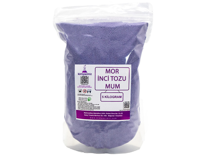 İnci Tozu Mum Mor 5 KG - Kimyacınız
