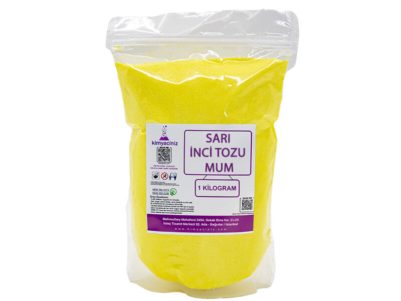 İnci Tozu Mum Sarı 1 KG - Kimyacınız
