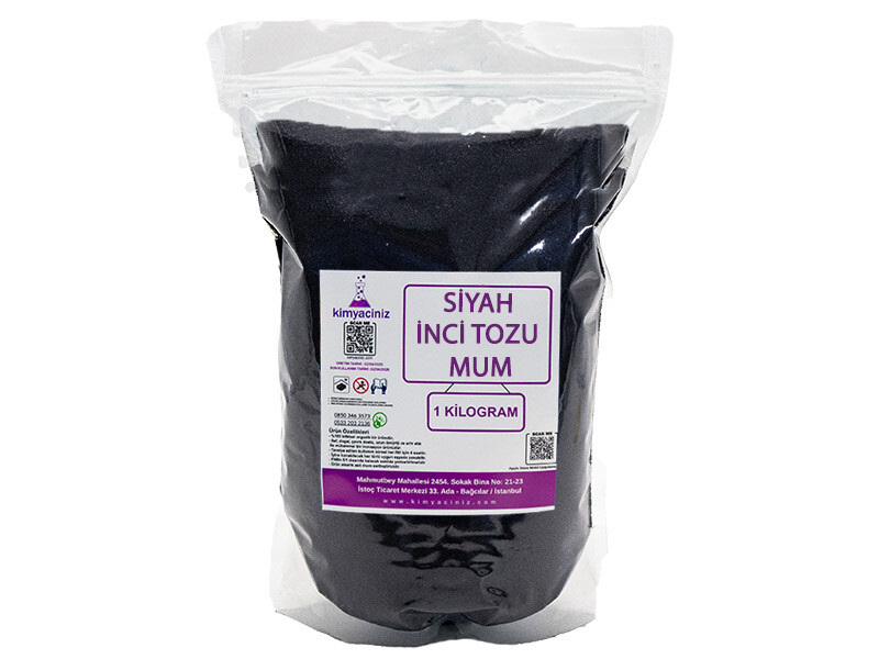 İnci Tozu Mum Siyah 1 KG - Kimyacınız