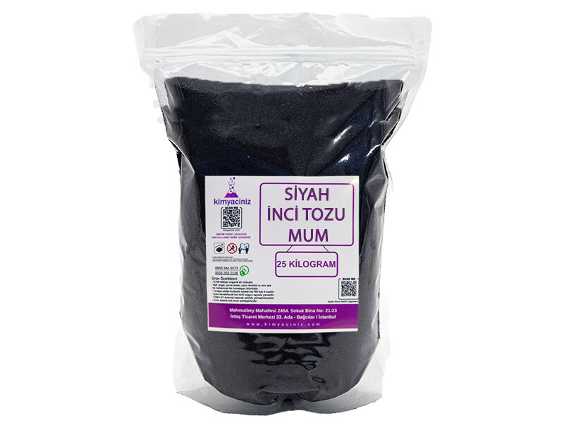 İnci Tozu Mum Siyah 25 KG - Kimyacınız
