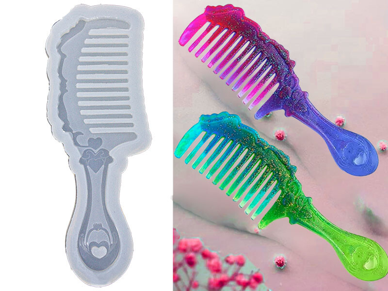 Kalp Desenli Tarak Epoksi Kalıbı EPK-777 - Kimyacınız