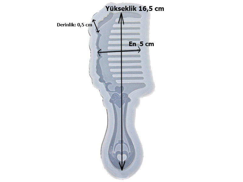 Kalp Desenli Tarak Epoksi Kalıbı EPK-777 - 2
