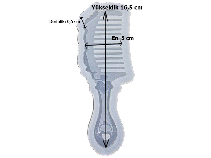Kalp Desenli Tarak Epoksi Kalıbı EPK-777 - 2