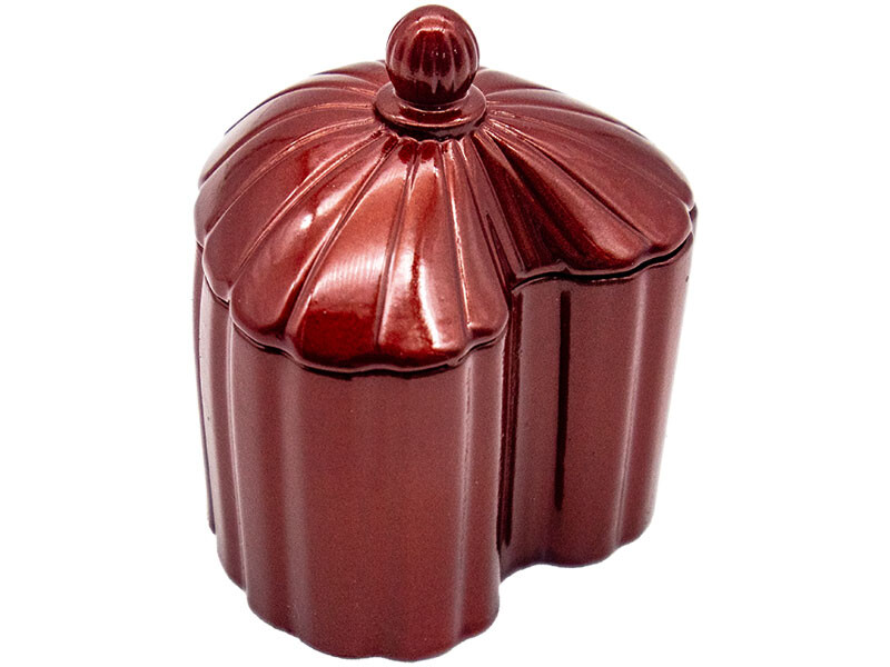 Kalp Kapaklı Beton Saksı Silikon Kalıp B-113 - 6