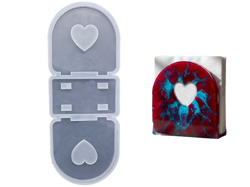 Kalp Model Peçetelik Epoksi Kalıbı EPK-891 - 2