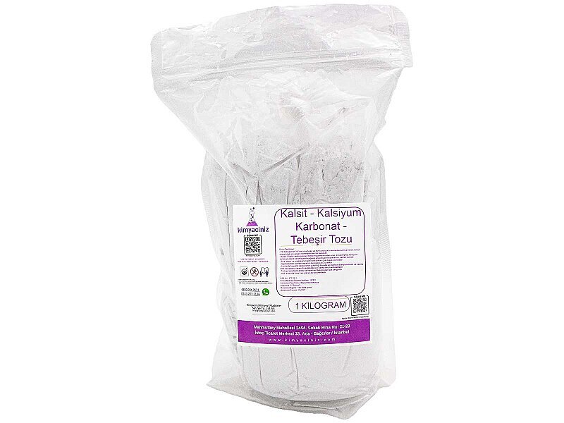 Kalsit - Kalsiyum Karbonat - Tebeşir Tozu 1 KG - Kimyacınız
