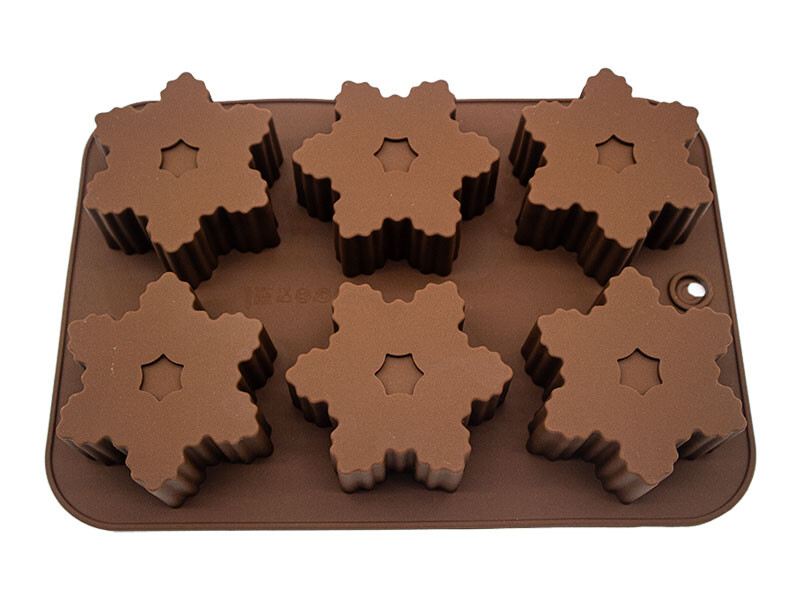 Kar Tanesi 6'li Muffin Silikon Kek Kalıbı KM-8157 - 1