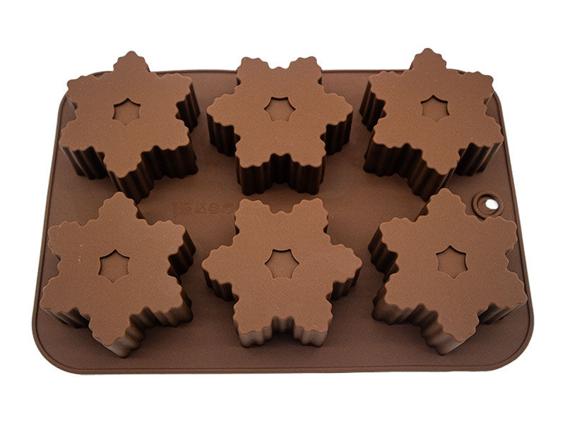 Kar Tanesi 6'li Muffin Silikon Kek Kalıbı KM-8157 - 1