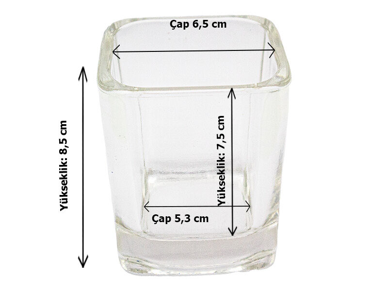 Kare Cam Mum Kasesi 230 CC - 1 Adet - 2