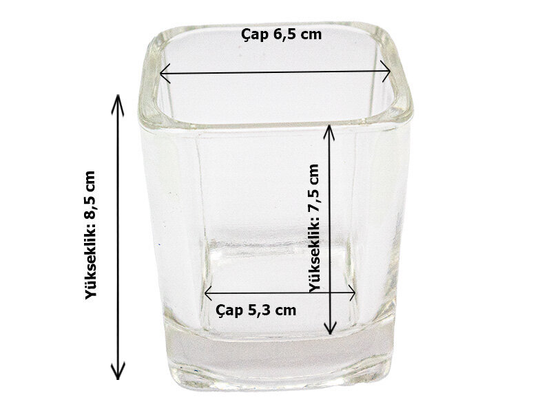 Kare Cam Mum Kasesi 230 CC - 40 Adet - 2