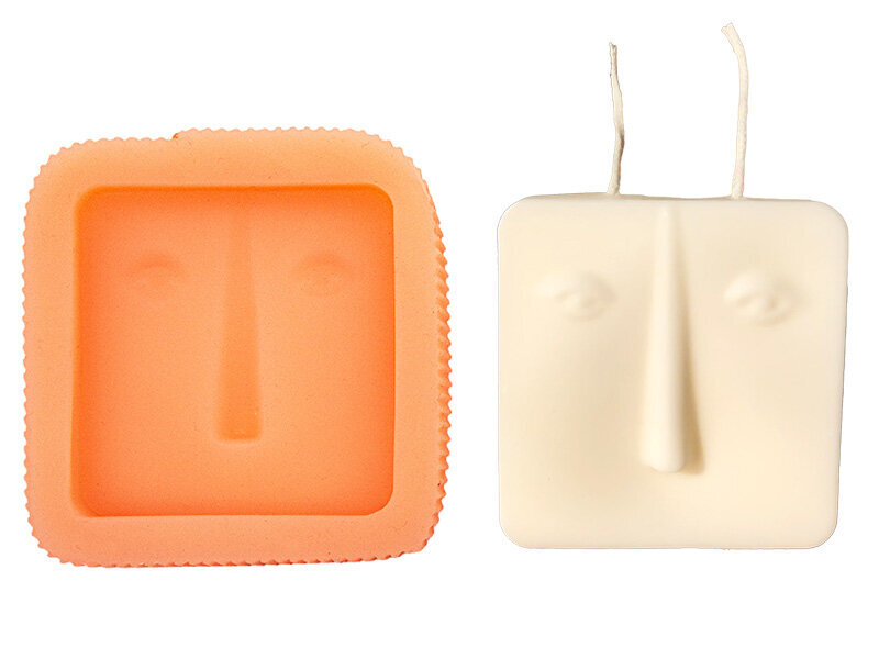 Kare Soyut Yüz Silikon Mum Kalıbı M-279 - 1