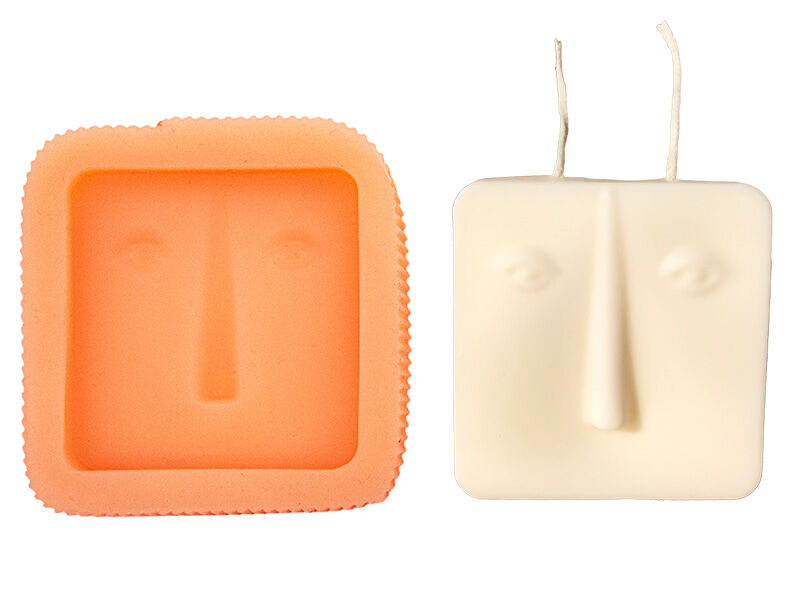 Kare Soyut Yüz Silikon Mum Kalıbı M-279 - 1